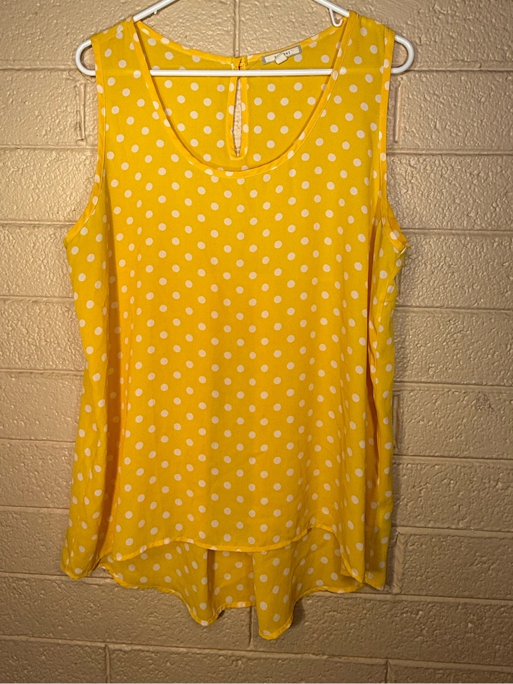 Pleione Yellow Polka Dot Sleeveless Tank